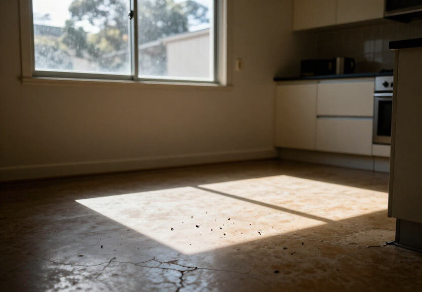 Cockroach infestation in a Box Hill kitchen before treatment